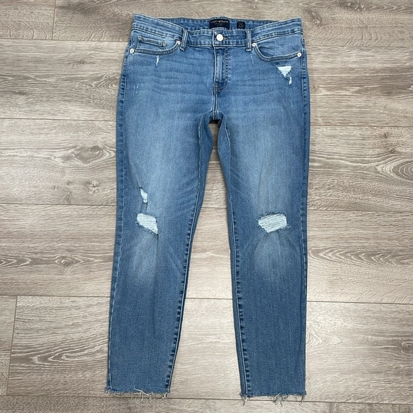 Lucky Brand Low Rise Skinny Stella Ankle Frayed Hem Distressed Denim Jeans 12/31 - Picture 7 of 16